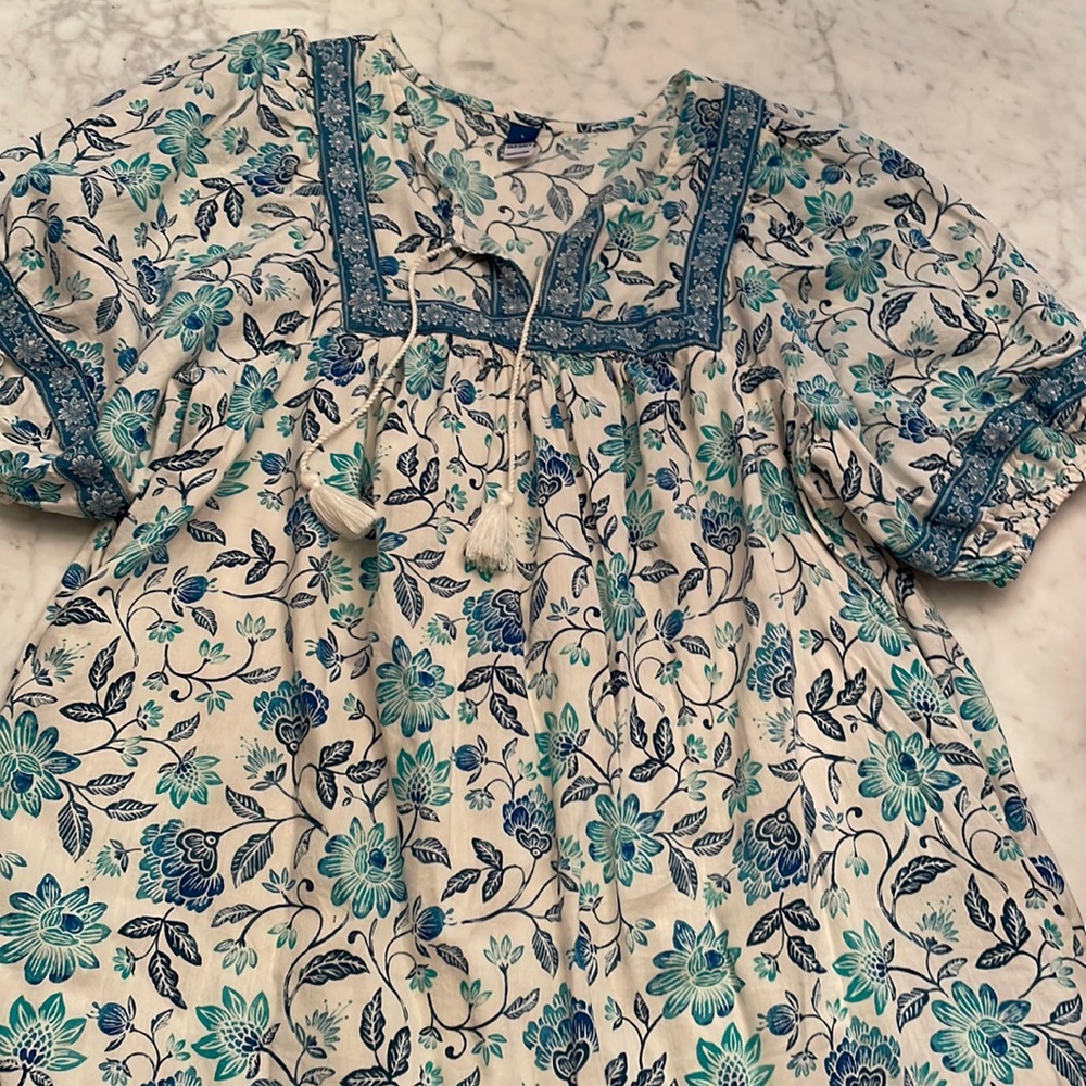 Old Navy Floral Midi Dress - Blue and Green